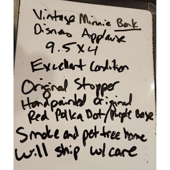 Minnie Mouse Applause Rubber Coin Bank Disney Collectible Red White Polka Dot Dr - Picture 9 of 9